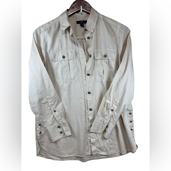 J. Crew Other - J.Crew Casual long-sleeved shirt buttons on the sides, khaki color 100% cotton 4